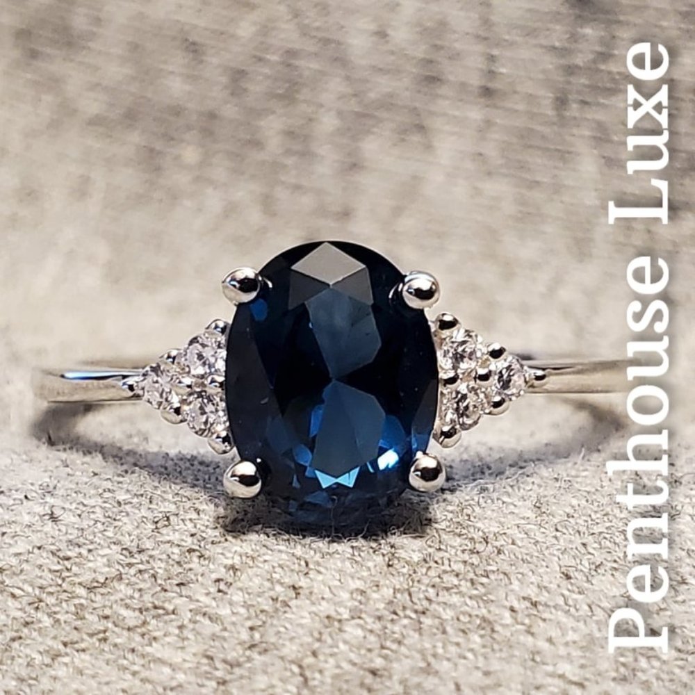 SOLID 925 Sterling Silver London Blue Topaz Ring